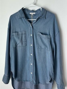 Z Supply Colbie Sun Bleached Indigo Chambray Top